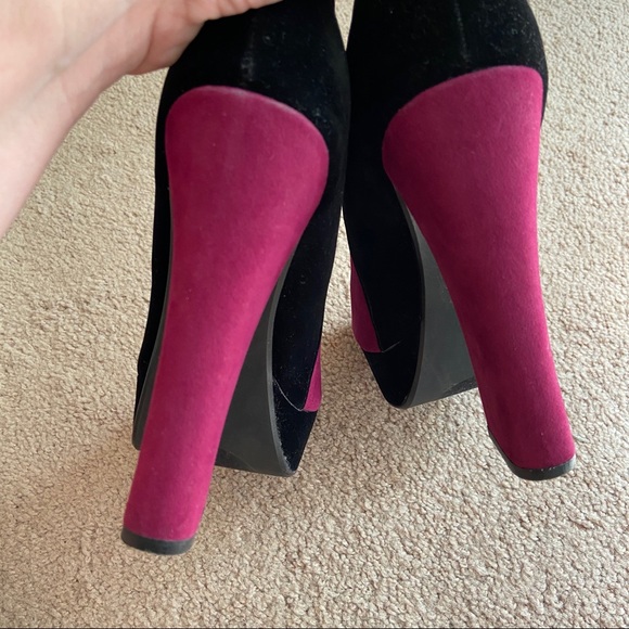 *SALE* Velvet Platform Heels Qupid - Picture 7 of 9